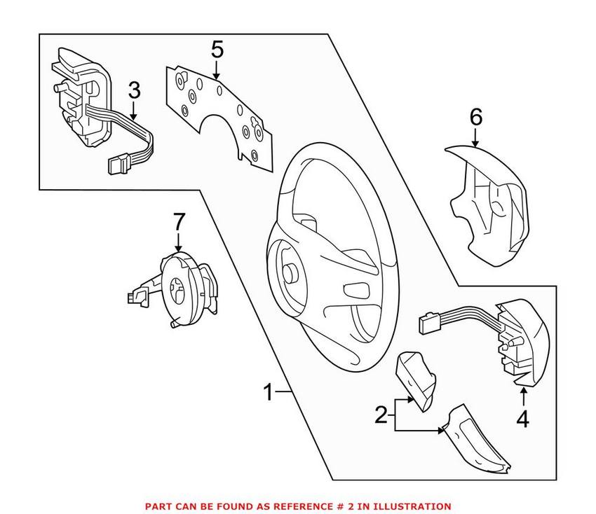 Mercedes Steering Wheel Trim Repair Kit (Black) 16446006959E37